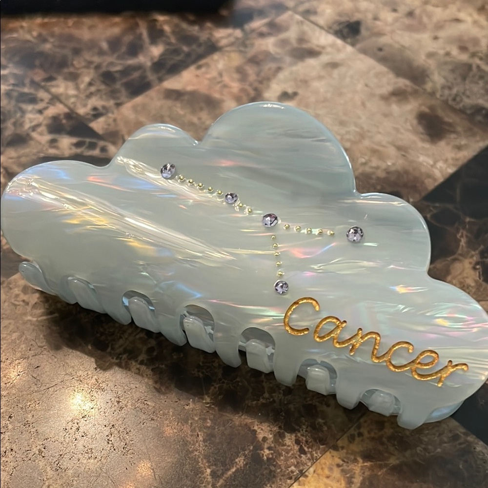 Cloud Hair Clip with Cancer Constellation
